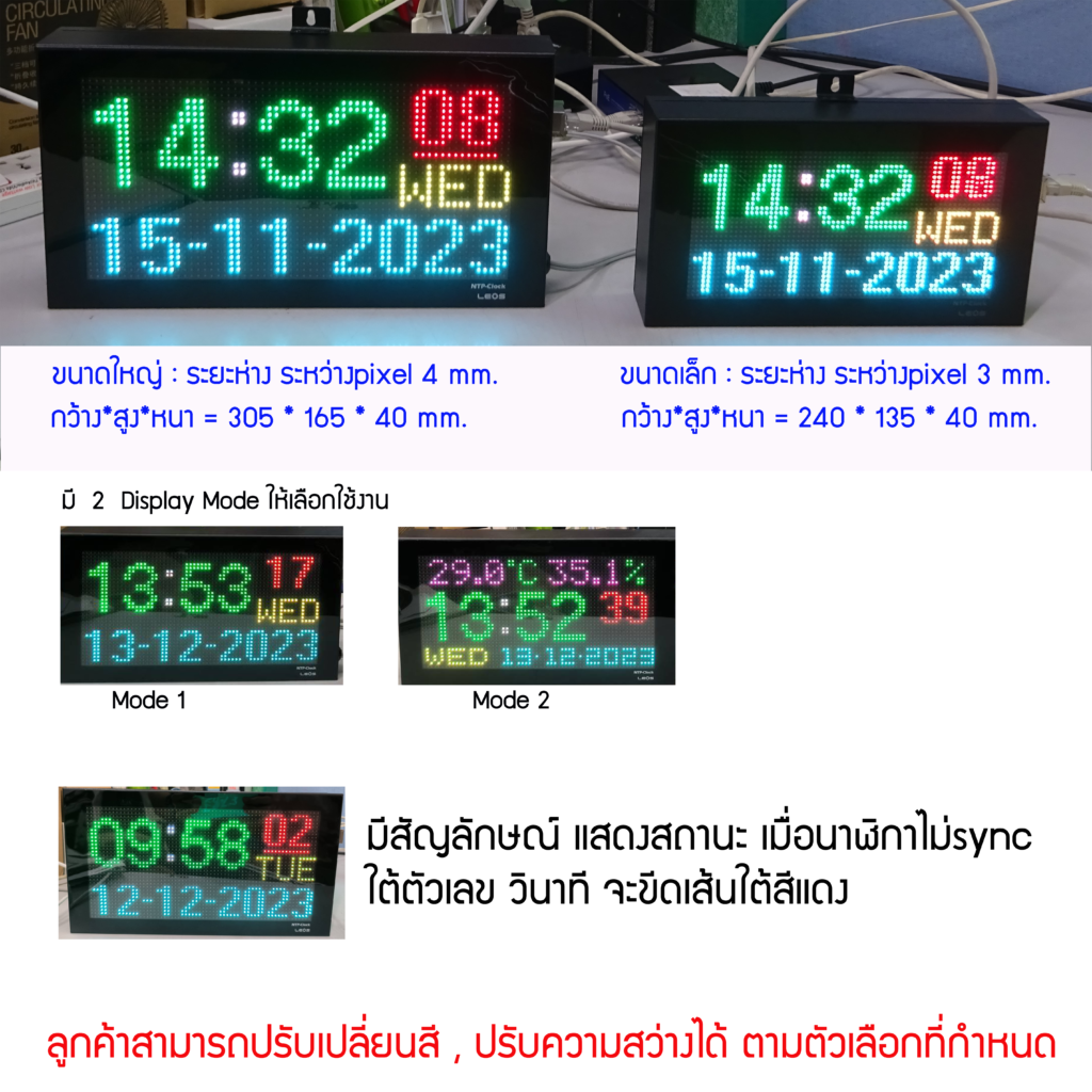 NTP Clock with Room Temp Notify - LEOS METER | SME INTER